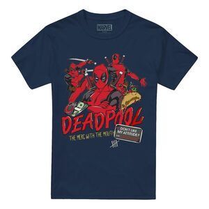 Deadpool Mens Attitude T-Shirt / Navy